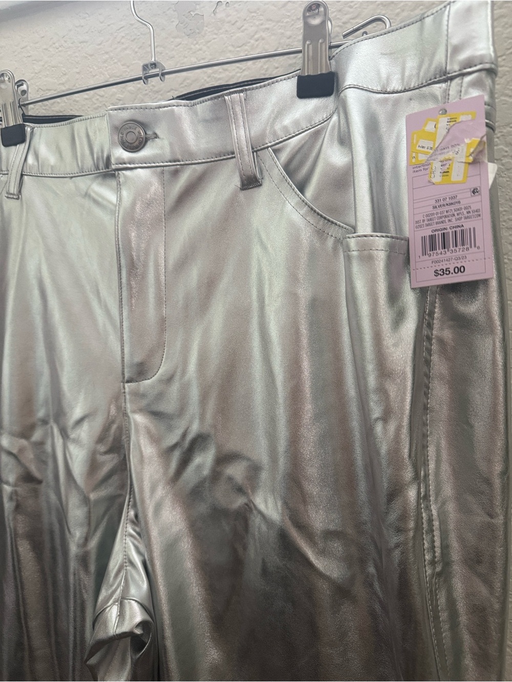 Wild Fable Metallic Silver Straight Leg Pants NWT Multiple Sizes - Picture 3 of 12